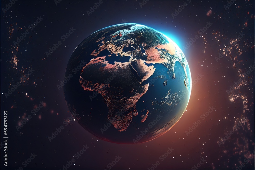 Fototapeta premium earth in space, generative ai