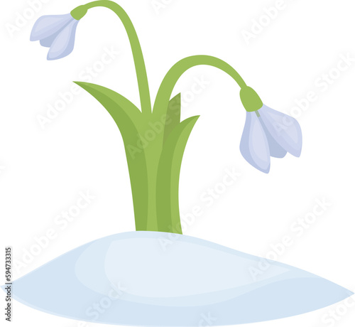 Winter snowdrop icon cartoon vector. Spring flower. Petal blossom