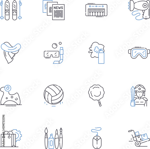 Concoction line icons collection. Blend, Mixture, Brew, Fusion, Cocktail, Elixir, Potion vector and linear illustration. Solution,Infusion,Confluence outline signs set
