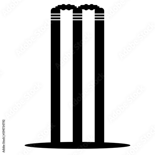 Stumps and bails vector icon. Transparent background. Vector Illustration.