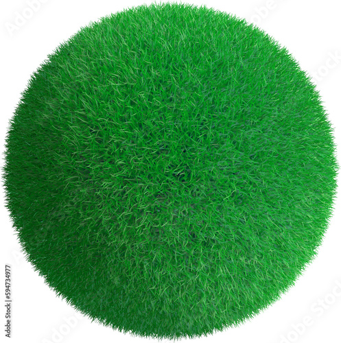 Grass sphere. 3D rendering ...