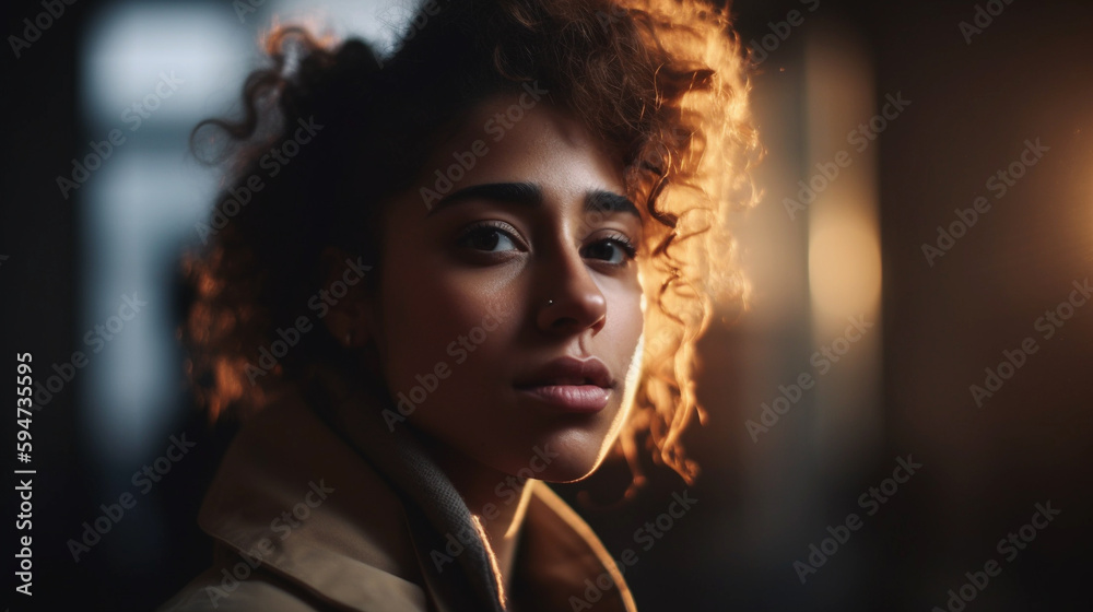 Close up portrait of woman's face, Generative AI Close up portrait of woman's face, Generative AI
