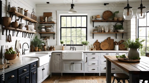 modern kitchen interior with kitchen