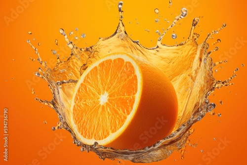Commercial shot of a Orange Orange background splashes