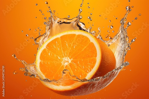 Commercial shot of a Orange Orange background splashes