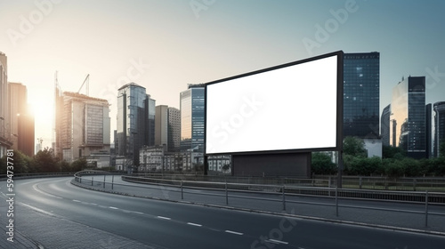 Billboard against sky background day image Generated AI