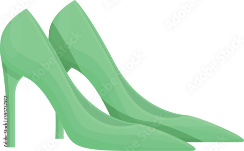 Green high heels shoes icon cartoon vector. Fashion female. Stiletto heel