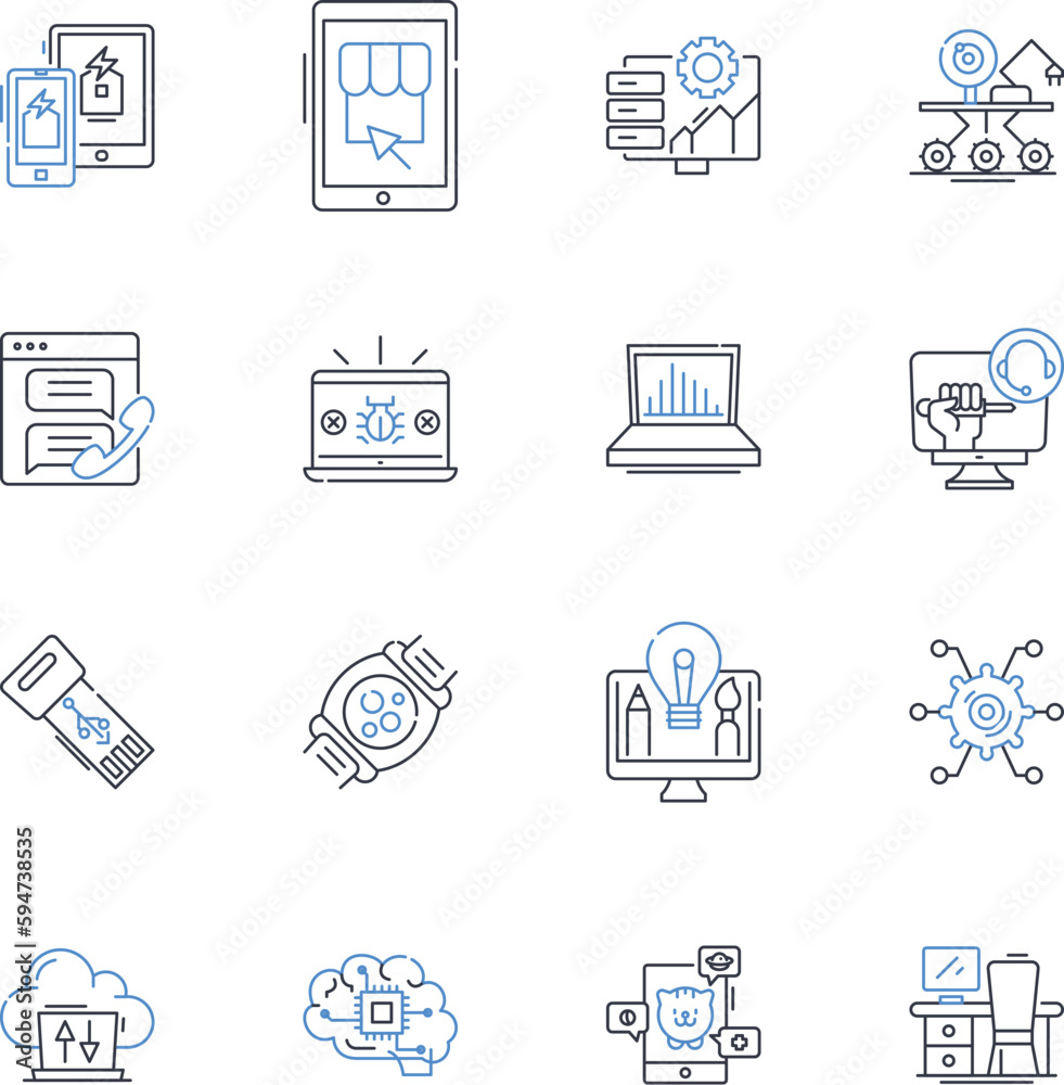 Robotics computing line icons collection. Automation, Machine Learning, Robotics, Algorithms, Intelligence, Precision, Manufacturing vector and linear illustration. Optimization,Humanoids,Cybernetics Robotics computing line icons collection. Automation, Machine Learning, Robotics, Algorithms, Intelligence, Precision, Manufacturing vector and linear illustration. Optimization,Humanoids,Cybernetics