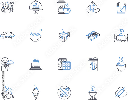 Mariculture line icons collection. Aquaponics, Ras, Bivalves, Seaweeds, Crab, Lobster, Oyster vector and linear illustration. Shrimp,Clams,Mussels outline signs set