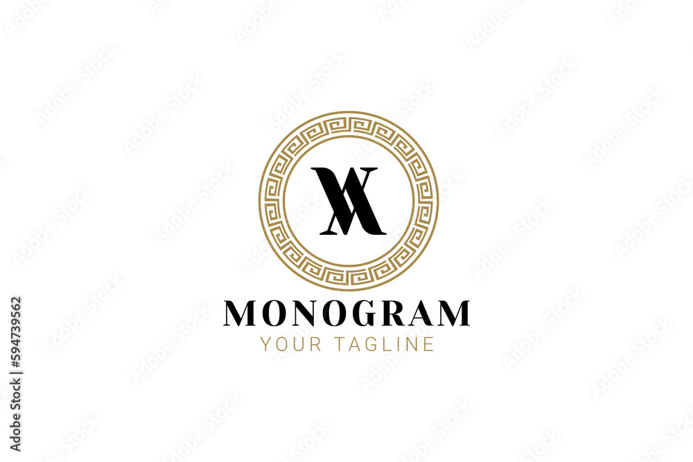 letter vv, va, monogram style logo vector icon illustration