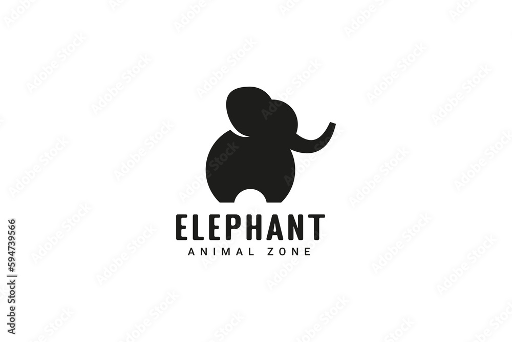 Fototapeta premium elephant animal zone logo vector icon illustration