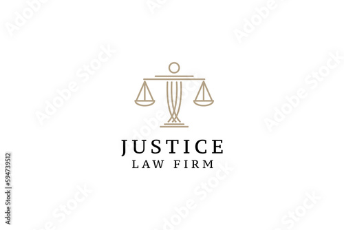 law pillar logo vector icon illustration