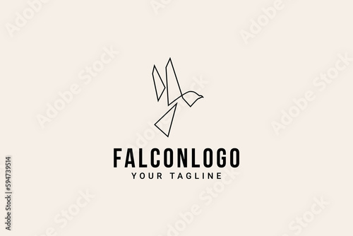 falcon hipster vintage logo vector icon illustration