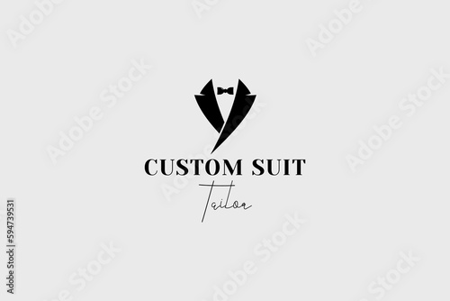 gentleman custom tailor logo vector icon illustration