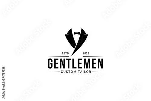 gentleman custom tailor logo vector icon illustration photo