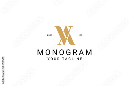 letter vv, va, monogram style logo vector icon illustration photo