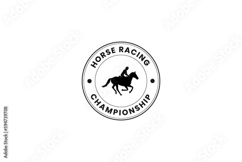 horse racing logo vector icon illustration