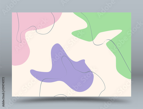 Abstract background with deformed shapes and lines. A simple color composition for posters, posters, banners, covers