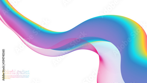 Smooth colored lines. Abstract waves on a white background. Vector design for creative interior, corporate style. An element of the design of covers, posters and banners