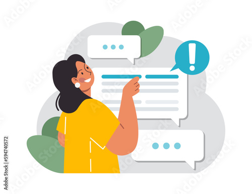 Active listening skill. Attentive business charcter or employee soft