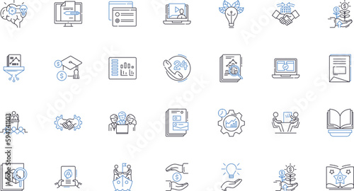 Revenue surplus line icons collection. Profit, Excess, Surplus, Gain, Bonus, Earnings, Overflow vector and linear illustration. Abundance,Prosperity,Bounty outline signs set