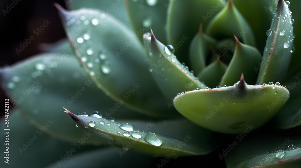green succulenta plant closeup water drops, green succulenta plant closeup water drops,
