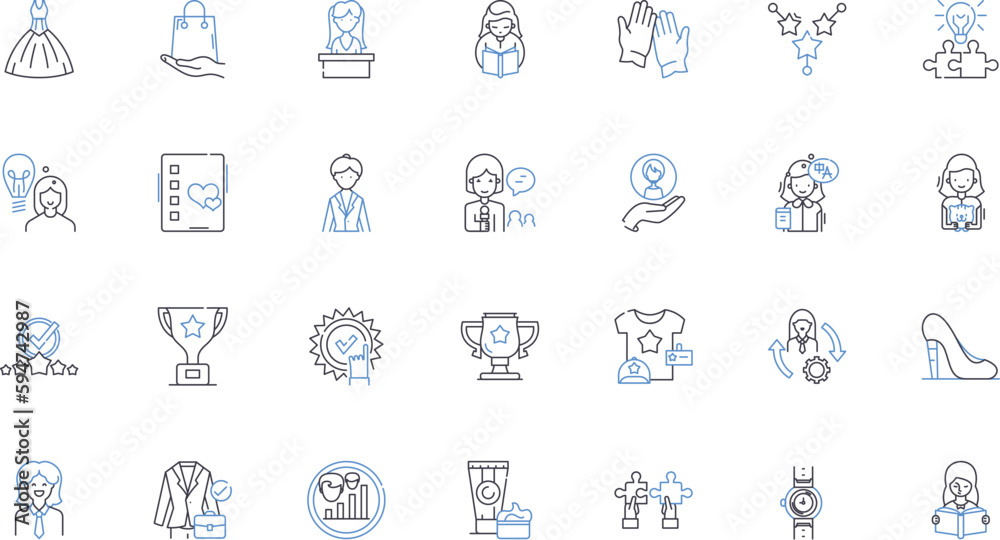 Feminist movement line icons collection. Equality, Empowerment, Patriarchy, Intersectionality, Activism, Women, Feminism vector and linear illustration. Oppression,Revolution,Misogyny outline signs
