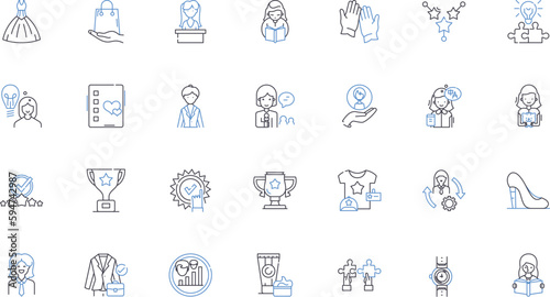 Feminist movement line icons collection. Equality, Empowerment, Patriarchy, Intersectionality, Activism, Women, Feminism vector and linear illustration. Oppression,Revolution,Misogyny outline signs