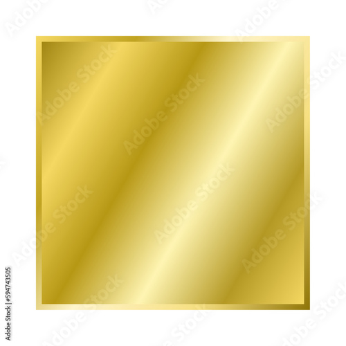Gold square. Golden button. Vector 