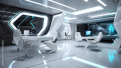 interior of a modern sciencefiction spaceship