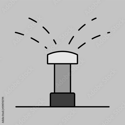 Garden automatic water sprinkler vector icon