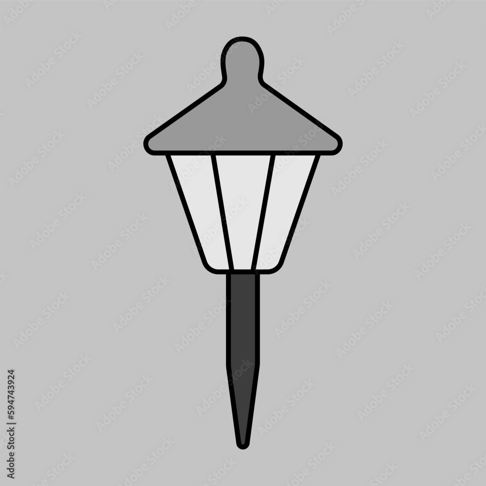 Small garden light icon. Solar powered lamp sign Small garden light icon. Solar powered lamp sign