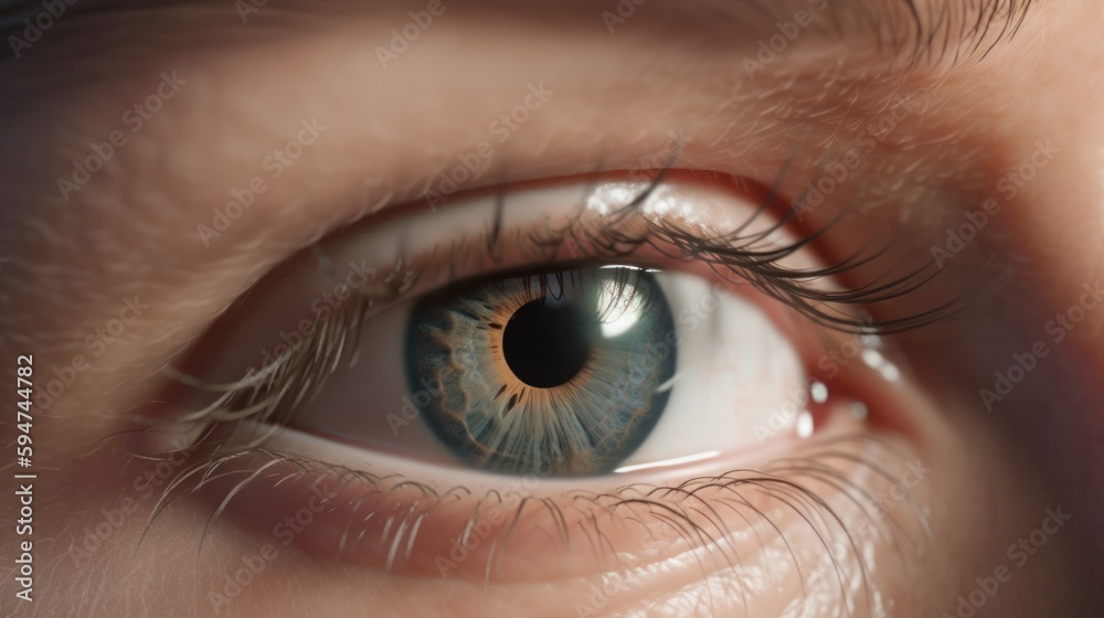 Obraz premium Beautiful hazel eyes close-up of a person background generative ai