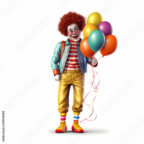 Clown illustration. Generative AI