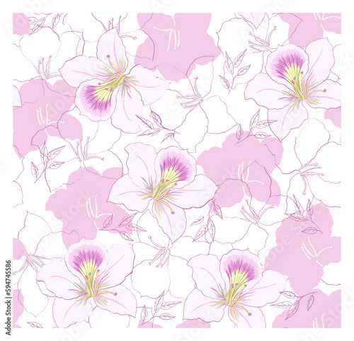 Spring flower seamless pattern. For decorative packaging and fashion print. 