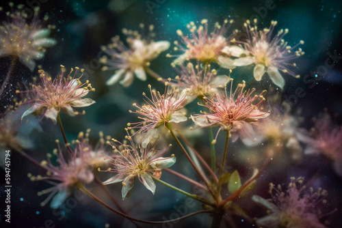 Abstract stargazing ethereal flowers background, Generative AI © PixelPusher