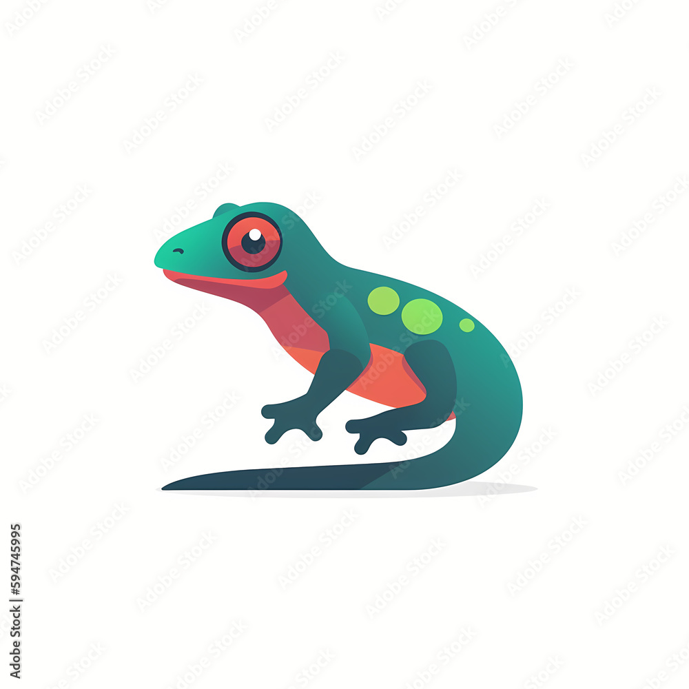 Obraz premium Gecko Lizard | 2D Flat Vector Logo Icon