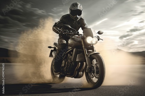 Freedom and Safety in Motorcycle Riding: A Generative AI-based Lifestyle Choice. © jambulart