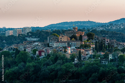 View of Chateau and Village in Hauts-de-Cagnes, Cagnes-sur-Mer, France © Uolir