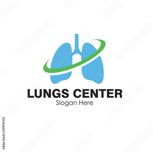 lungs center logo design concept