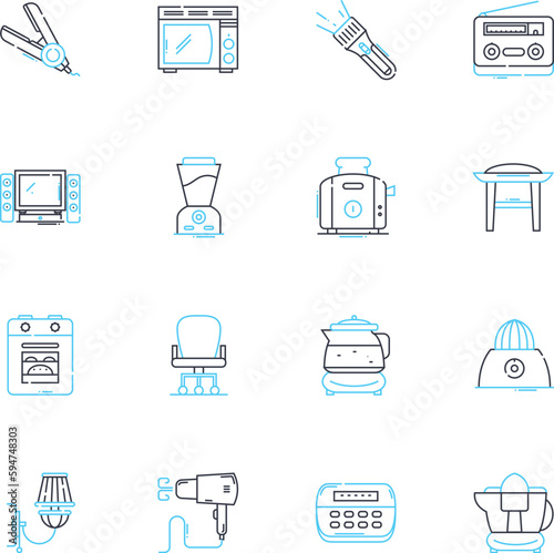Accents linear icons set. Dialects, Intonation, Pronunciation, Linguistics, Enunciation, Inflection, Accentuation line vector and concept signs. Articulation,Phtics,Variation outline illustrations photo