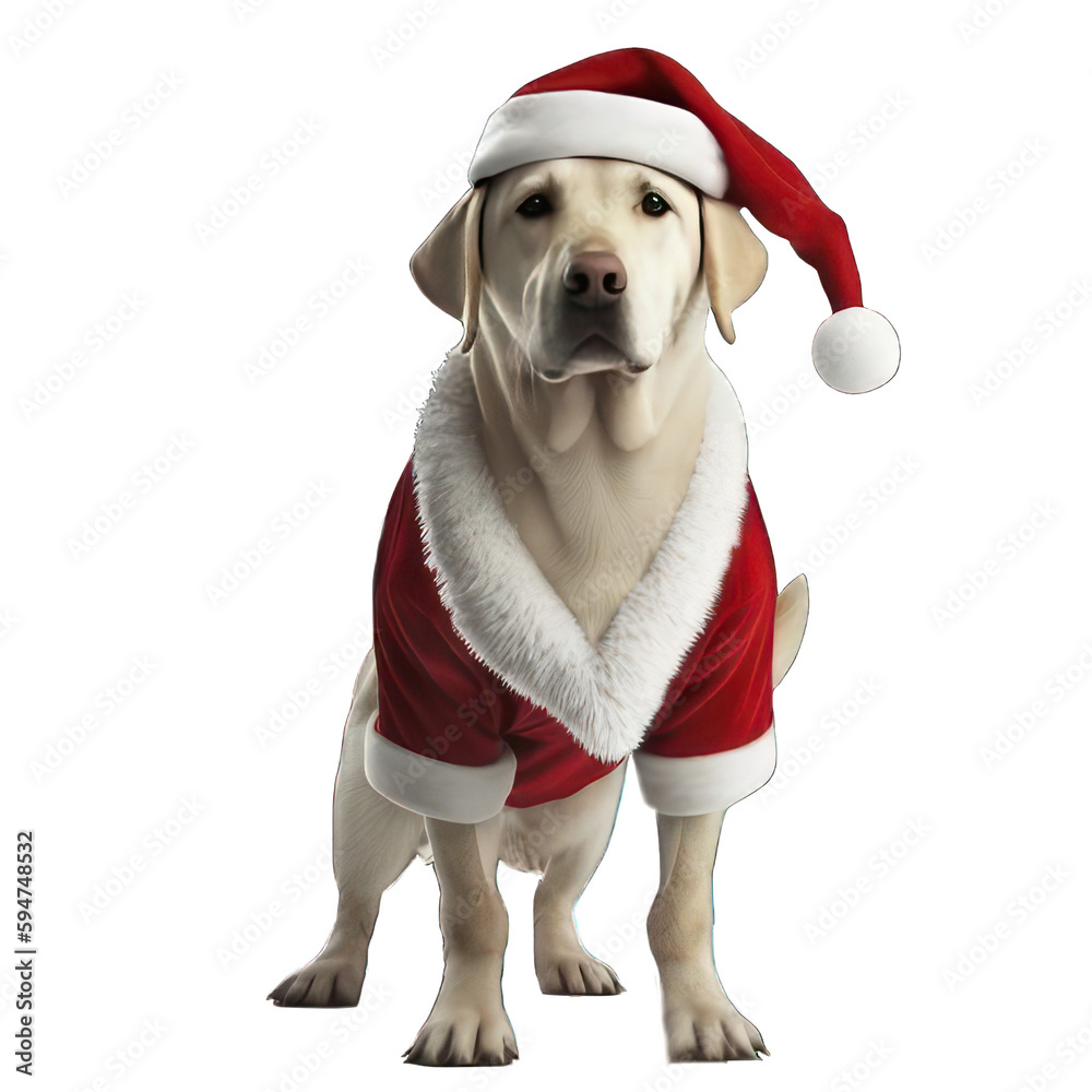 Dog wearing santa costume Dog wearing santa costume