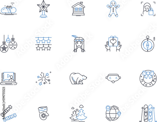 New Year's Eve line icons collection. Countdown, Celebration, Resolutions, Party, Champagne, Fireworks, Festive vector and linear illustration. Reflection,Renewal,Sparklers outline signs set