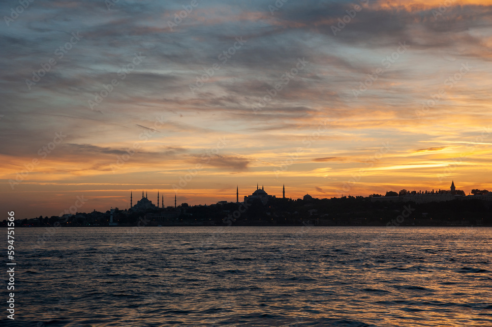 sunset view in the historical peninsula, Istanbul