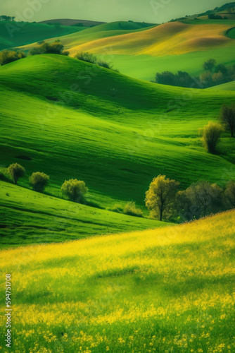 Tuscany countryside landscape, Generative AI © Schizarty