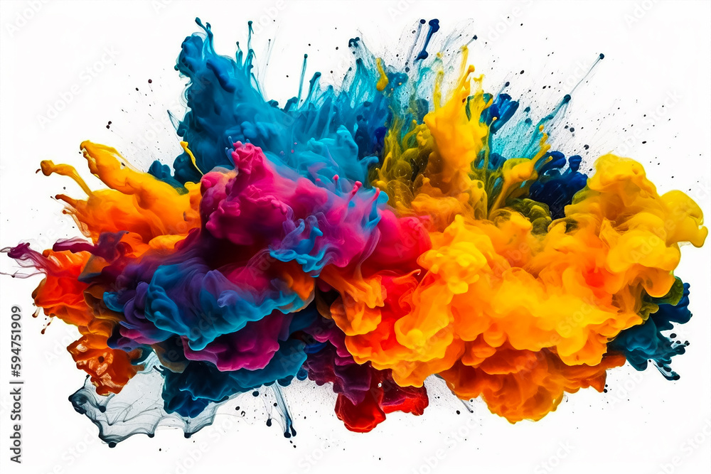 A colorful explosion of paint is being thrown into the air. Generative AI