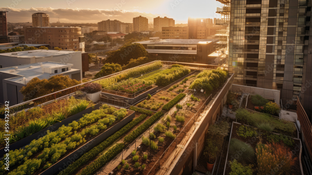 Fototapeta premium Urban farming and sustainable agriculture
