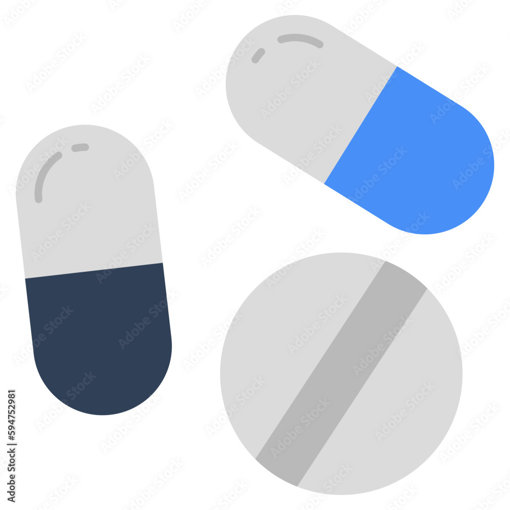 An editable design icon of pills 