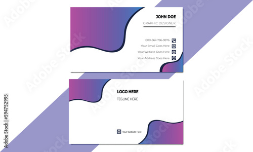 Double-sided creative modern business card template. Horizontal and vertical layout. Vector illustration. Striped Optical Illusion Business Card.