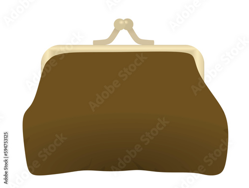 Brown  coin purse. vector illustration